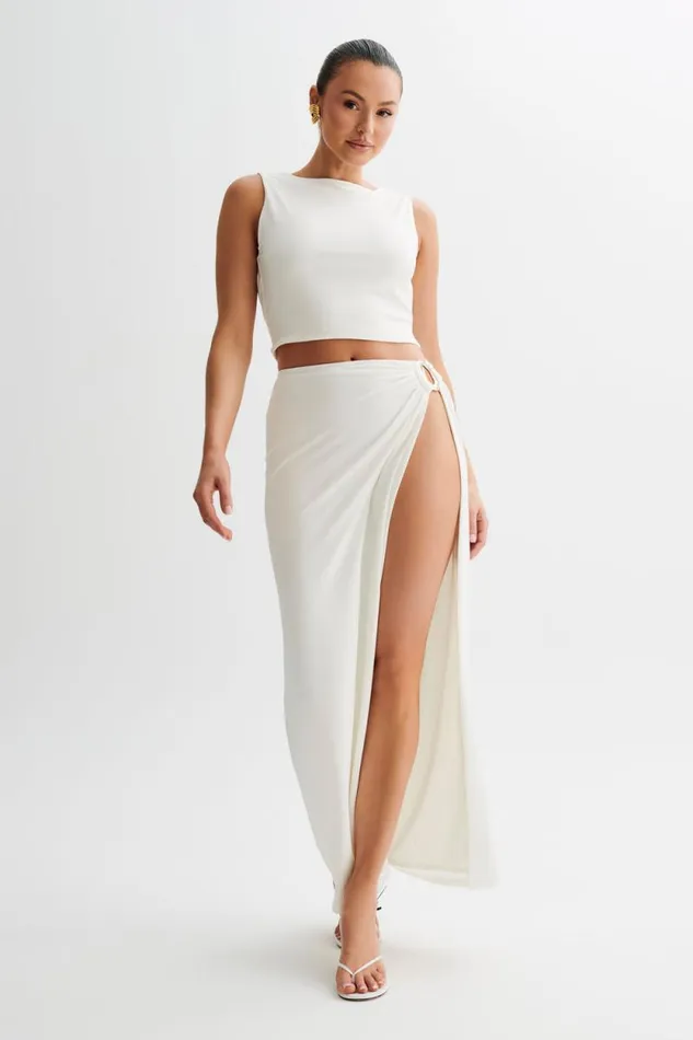 Women Meshki Tops Suri Slinky Cowl Back Top 8211 White