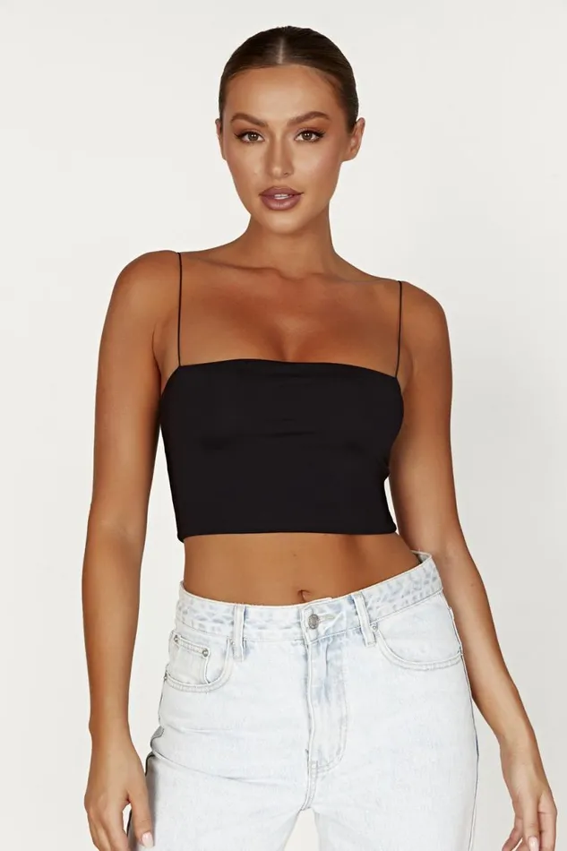 Women Meshki Tops Yvonne Cami Crop Top 8211 Black