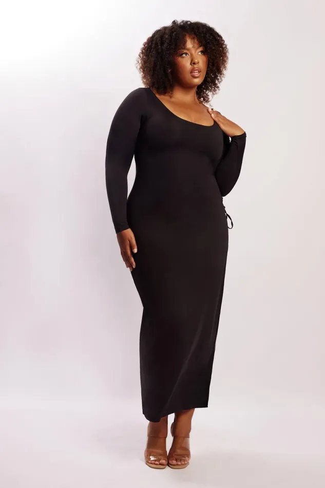 Women Meshki Two Piece Sets Kathryn Recycled Nylon Lace Up Maxi Dress 8211 Black