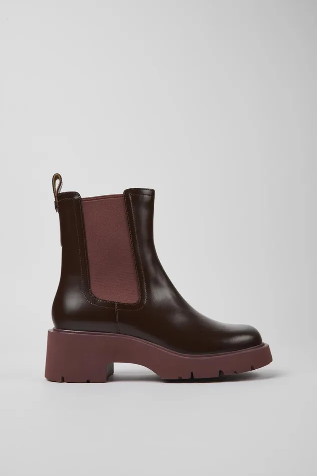 Women Milah Burgundy Leather Chelsea Boots Camper Ankle Boots Women Milah Burgundy Leather Chelsea Boots Camper Ankle Boots