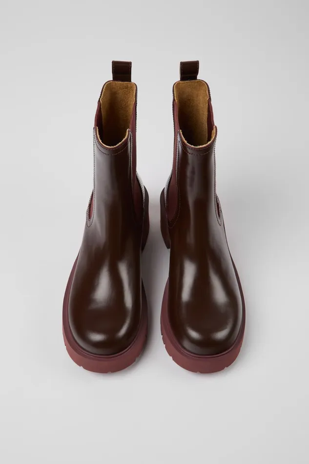 Women Milah Burgundy Leather Chelsea Boots Camper Ankle Boots Women Milah Burgundy Leather Chelsea Boots Camper Ankle Boots