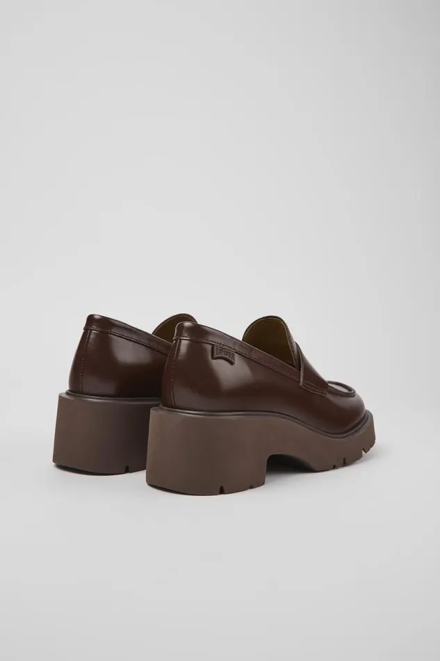 Women Milah Burgundy Leather Loafers Camper Formal Shoes Women Milah Burgundy Leather Loafers Camper Formal Shoes