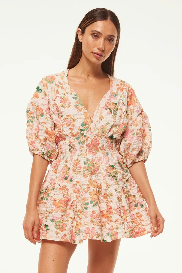 Women MISA Los Angeles Dresses EIGHT DRESS Persimmon Crinkle