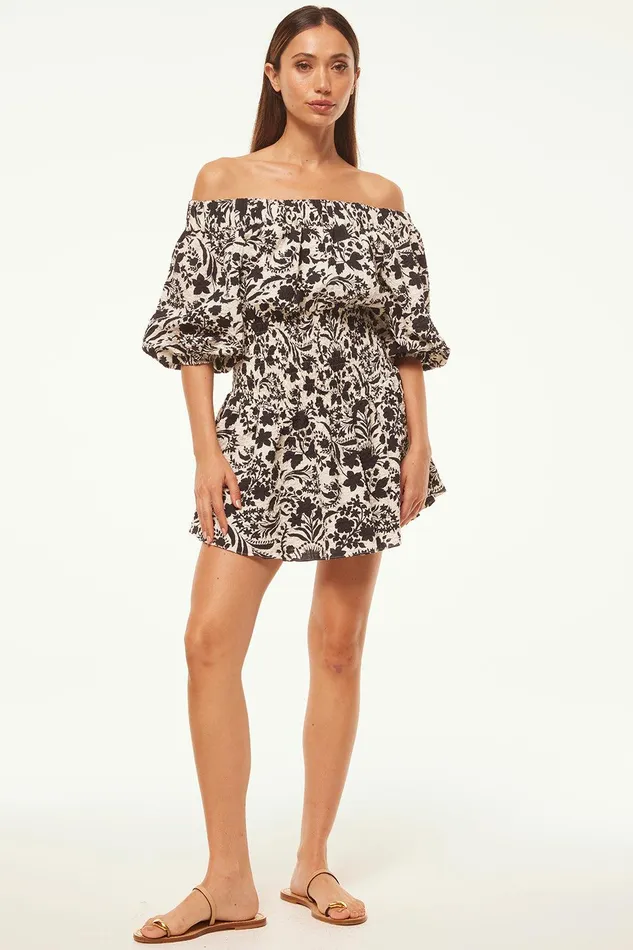 Women MISA Los Angeles Dresses MARTA DRESS Flora Negra Ditsy