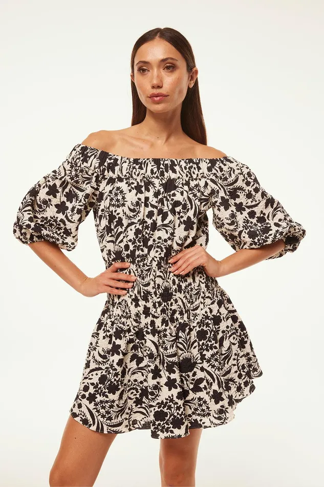 Women MISA Los Angeles Dresses MARTA DRESS Flora Negra Ditsy