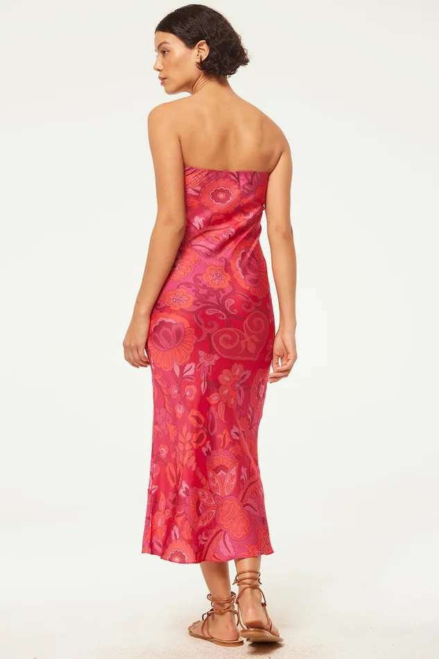 Women MISA Los Angeles Dresses THARA DRESS Flora Corsica Fuchsia
