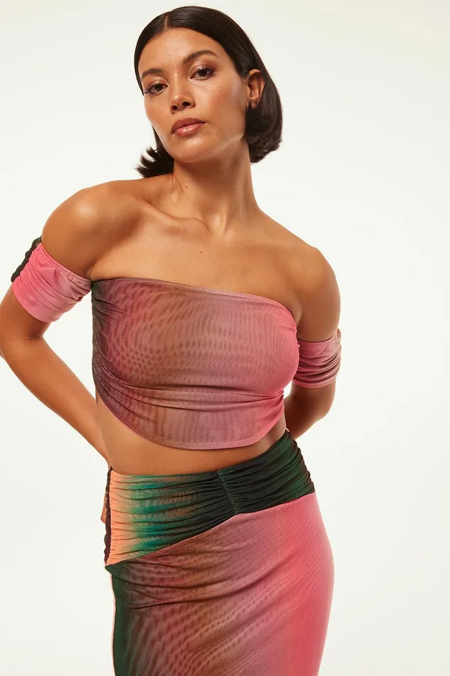 Women MISA Los Angeles Jersey and Mesh DAVINA TOP Cali Ombre