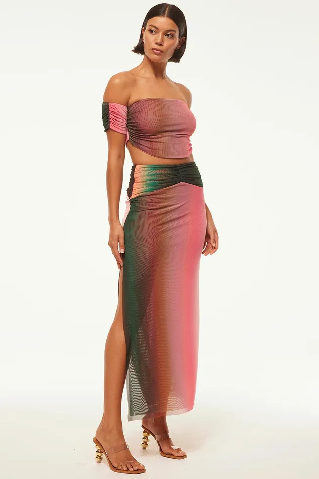 Women MISA Los Angeles Jersey and Mesh DAVINA TOP Cali Ombre