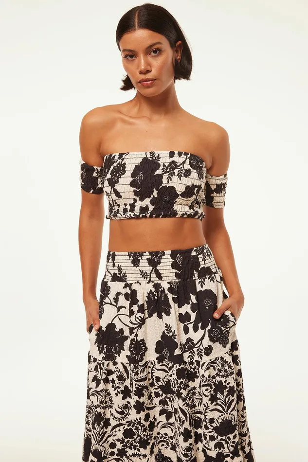 Women MISA Los Angeles Matching Sets ALBA TOP Flora Negra