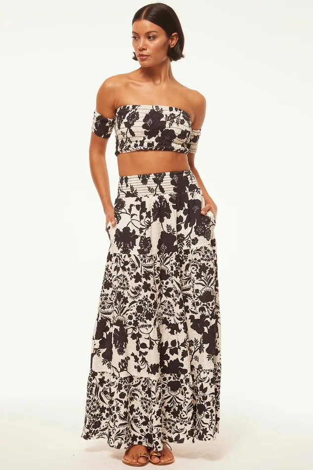 Women MISA Los Angeles Matching Sets ALBA TOP Flora Negra
