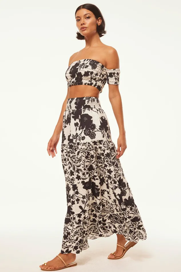 Women MISA Los Angeles Matching Sets ALBA TOP Flora Negra