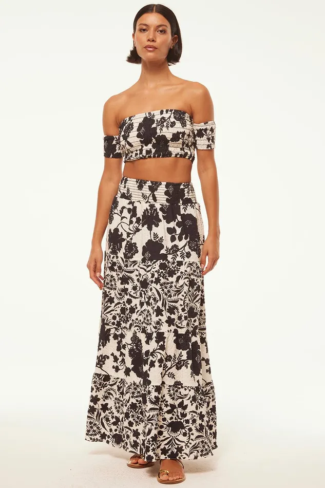 Women MISA Los Angeles Matching Sets ALBA TOP Flora Negra