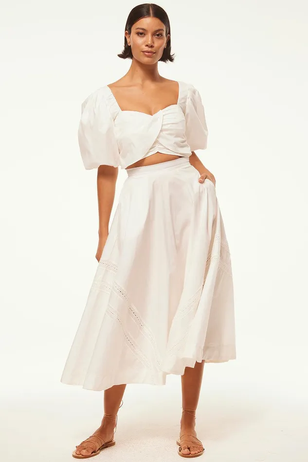 Women MISA Los Angeles Matching Sets BEATRICE SKIRT White
