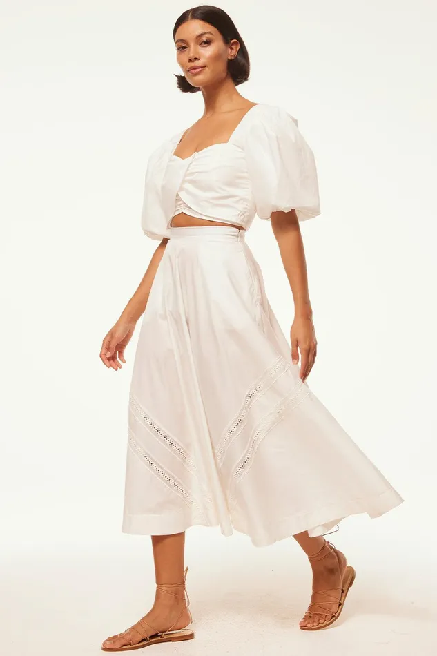 Women MISA Los Angeles Matching Sets BEATRICE SKIRT White