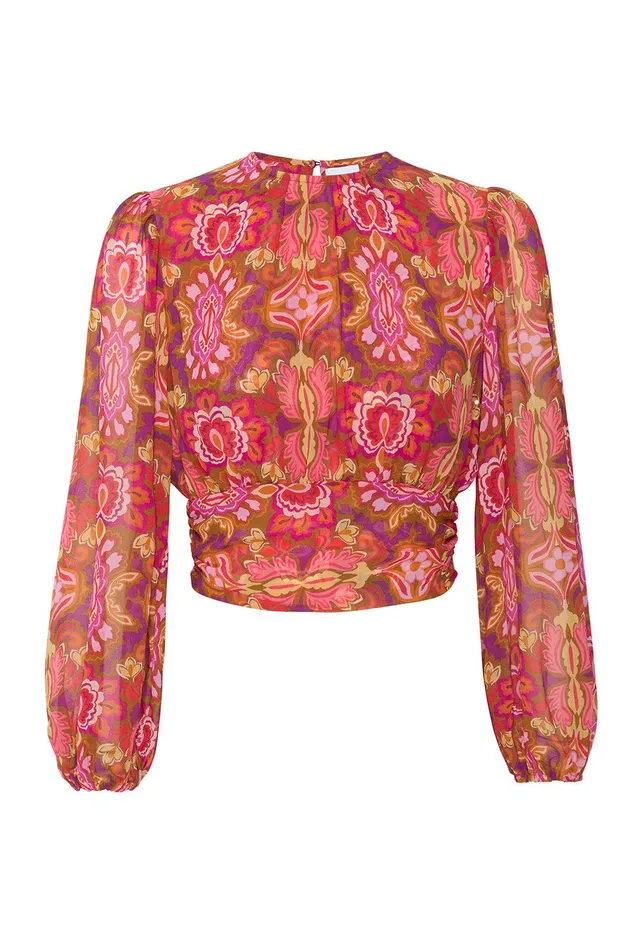 Women MISA Los Angeles Matching Sets BEATRIZ TOP Chic Nostalgic Chiffon