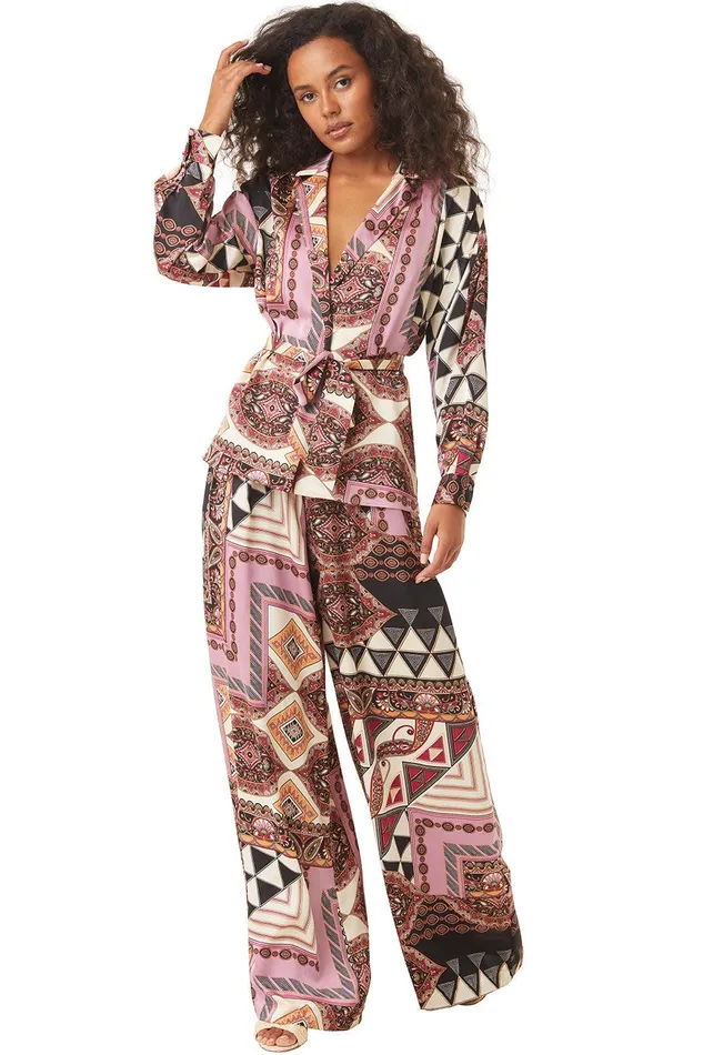 Women MISA Los Angeles Matching Sets FARAH JACKET Leonardo Patchwork