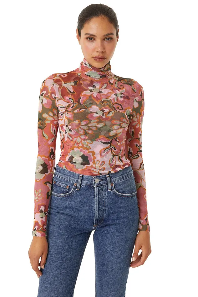 Women MISA Los Angeles Matching Sets NADJA TOP Resort Batik Mesh