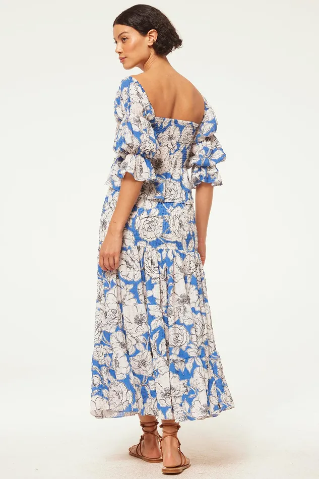 Women MISA Los Angeles Matching Sets VIDA TOP Gardenia Crinkle
