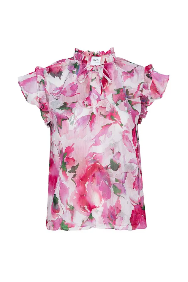 Women MISA Los Angeles Tops BASIA TOP Garden Fuchsia