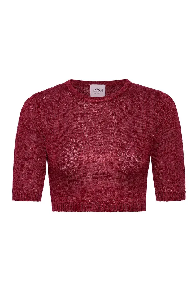 Women MISA Los Angeles Tops DARYA TOP Lipstick Red