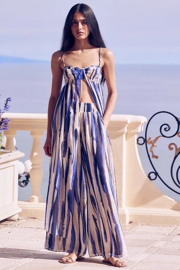 Women MISA Los Angeles Tops MAYTE TOP Striped Instinct