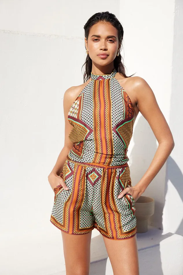 Women MISA Los Angeles Tops ORA TOP Positano Scarf