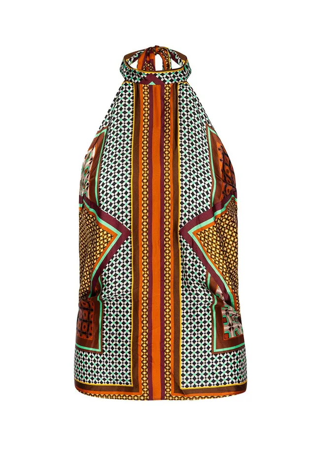 Women MISA Los Angeles Tops ORA TOP Positano Scarf