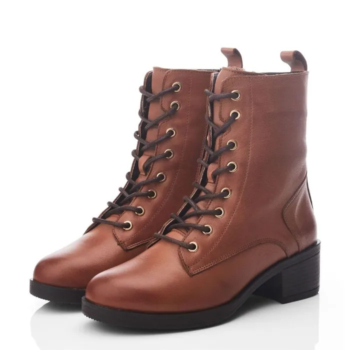 Women Moda In Pelle Heeled And Wedge Boots Calia Tan Leather Women Moda In Pelle Heeled And Wedge Boots Calia Tan Leather
