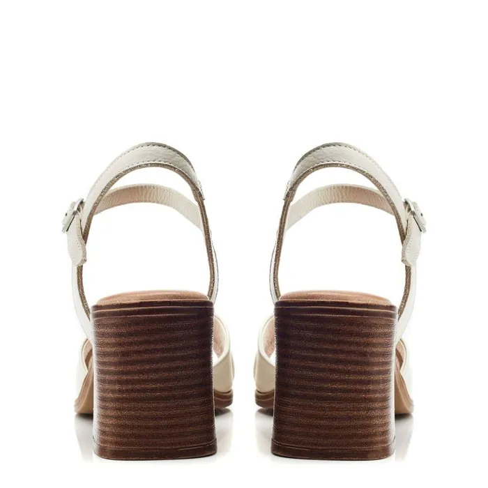 Women Moda In Pelle Heeled Sandals Lanie Off White Leather