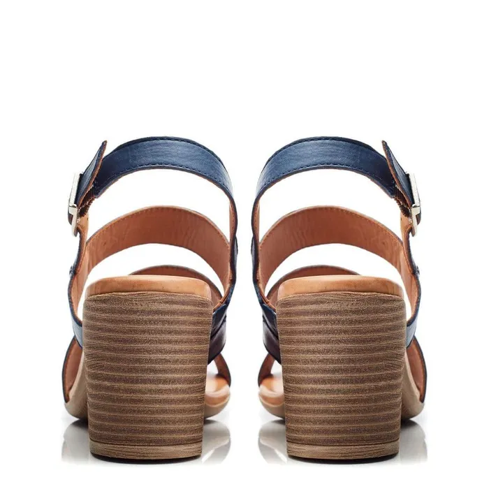 Women Moda In Pelle Heeled Sandals Laya NavyTan Leather Women Moda In Pelle Heeled Sandals Laya NavyTan Leather
