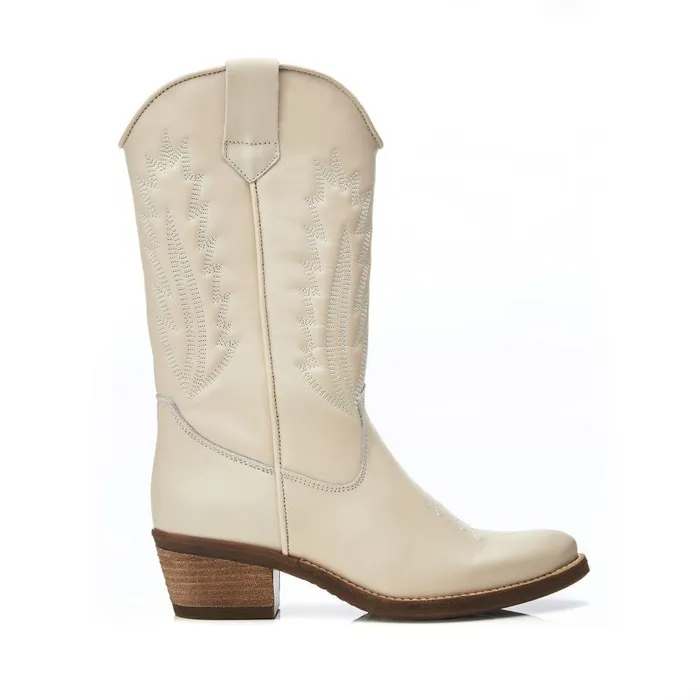 Women Moda In Pelle MidCalf Boots Fanntine Cream Leather Women Moda In Pelle MidCalf Boots Fanntine Cream Leather