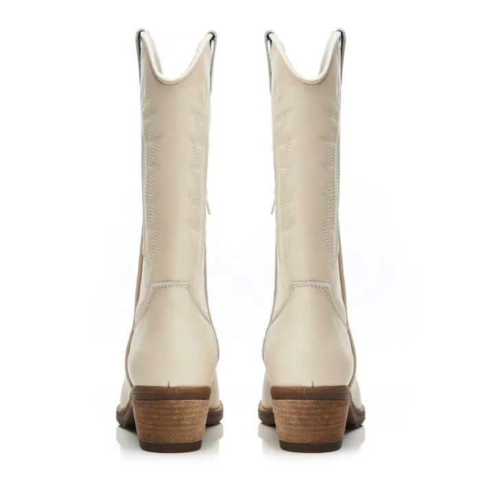 Women Moda In Pelle MidCalf Boots Fanntine Cream Leather Women Moda In Pelle MidCalf Boots Fanntine Cream Leather