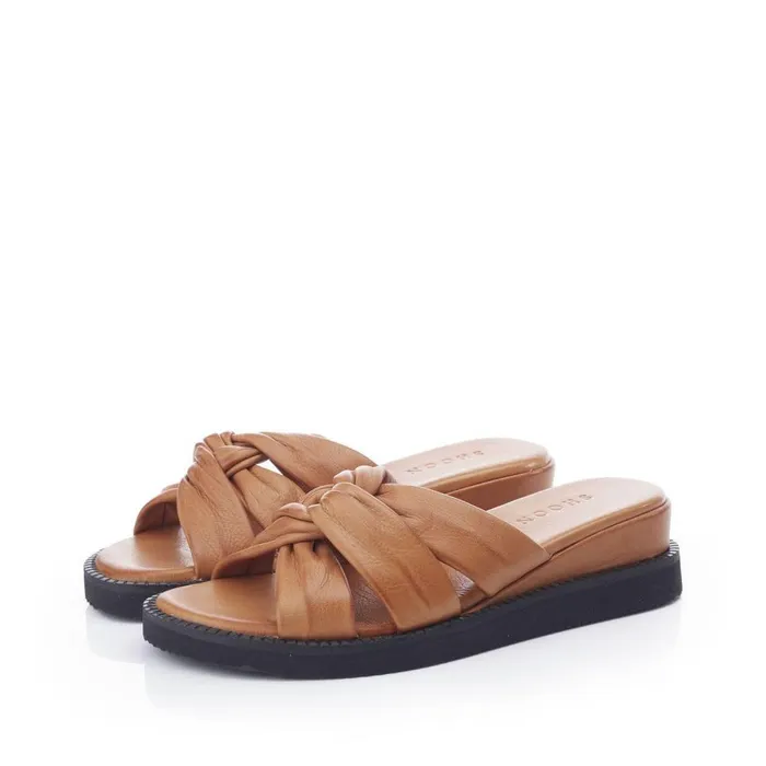 Women Moda In Pelle Wedge Sandals Shoon Sh Ikarus Tan Leather Women Moda In Pelle Wedge Sandals Shoon Sh Ikarus Tan Leather
