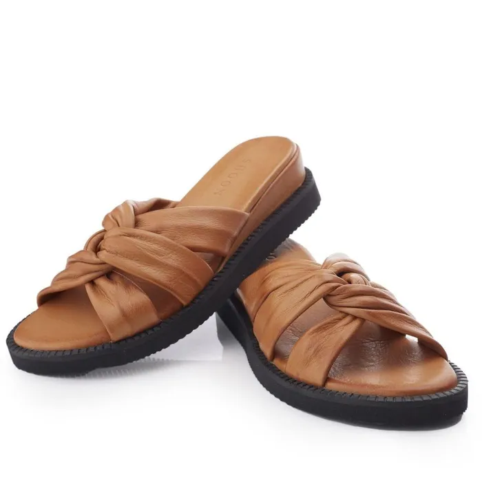Women Moda In Pelle Wedge Sandals Shoon Sh Ikarus Tan Leather Women Moda In Pelle Wedge Sandals Shoon Sh Ikarus Tan Leather