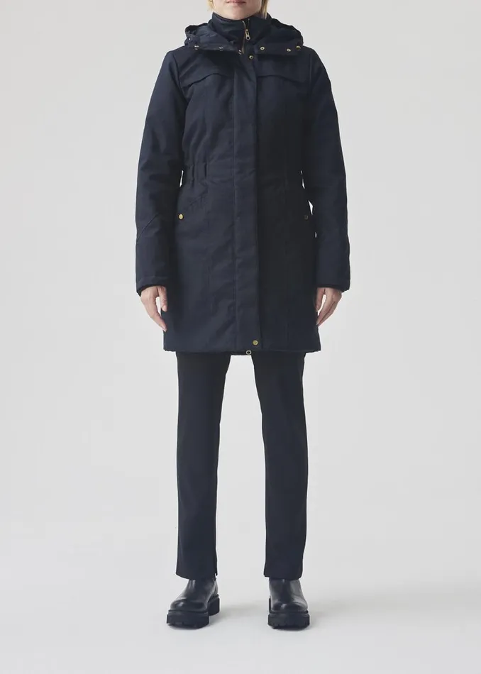 Women Modstrm Coats and Jackets Frida Gold Trim Navy Noir Women Modstrm Coats and Jackets Frida Gold Trim Navy Noir