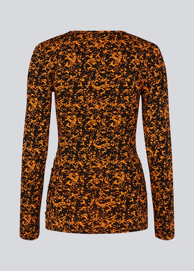 Women Modstrm Tops CurtisMD Print Top Vibrant Orange Splash Women Modstrm Tops CurtisMD Print Top Vibrant Orange Splash