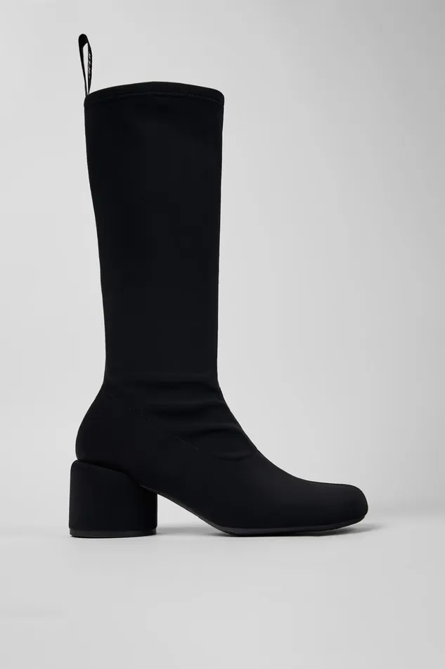 Women Niki Black Textile Bootie Camper Boots Women Niki Black Textile Bootie Camper Boots