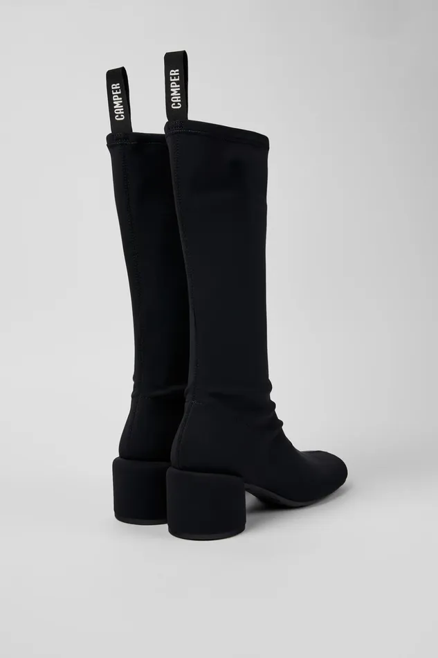 Women Niki Black Textile Bootie Camper Boots Women Niki Black Textile Bootie Camper Boots