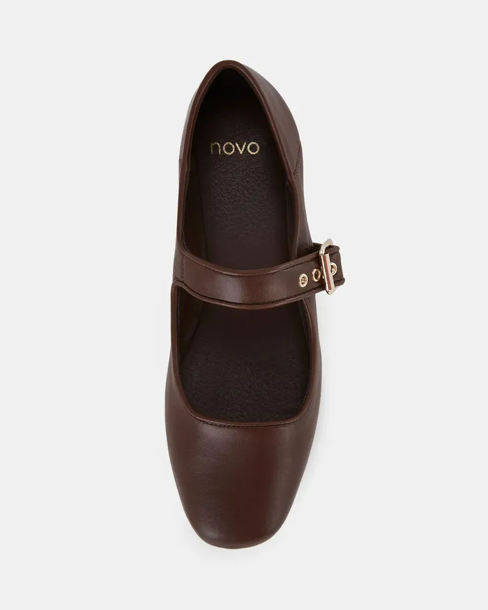 Women NOVO Shoes CESENA MILK CHOCOLATE Ballet Flats Casuals