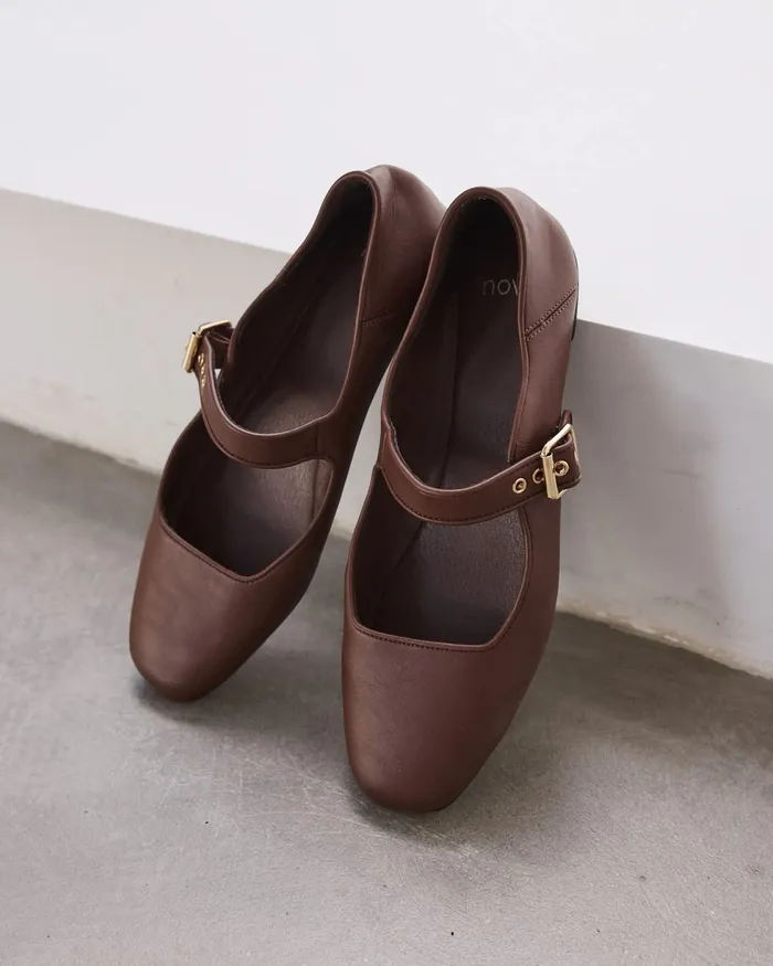 Women NOVO Shoes CESENA MILK CHOCOLATE Ballet Flats Casuals