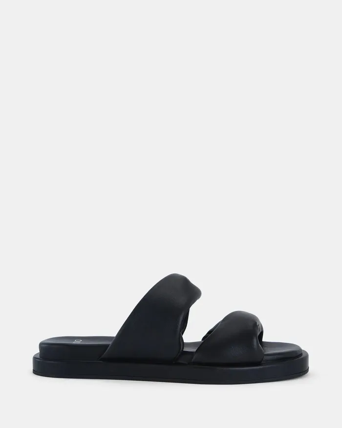 Women NOVO Shoes ROSWELL BLACK Flatform Slides
