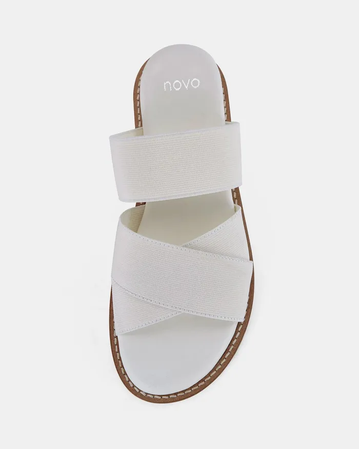 Women NOVO Shoes TASTI WHITE Flatform Slides