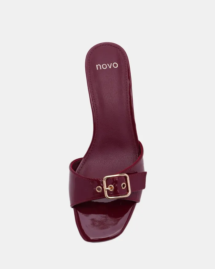 Women NOVO Shoes VENEZIA DEEP RED PATENT Mules Mules