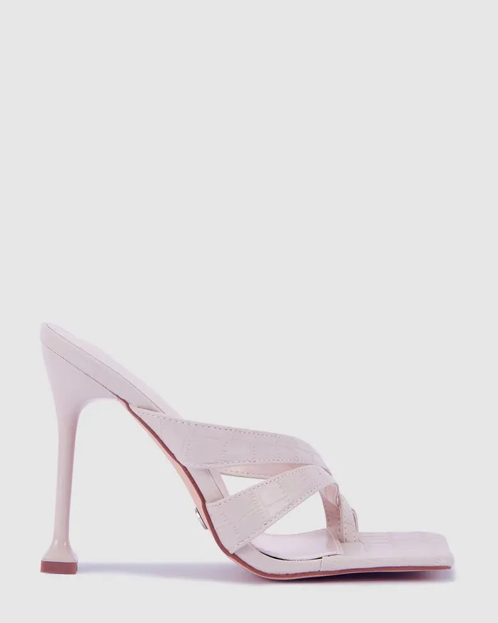 Women NOVO Shoes ZAWADI CREAM Martini Heels Mules