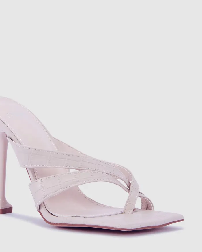 Women NOVO Shoes ZAWADI CREAM Martini Heels Mules