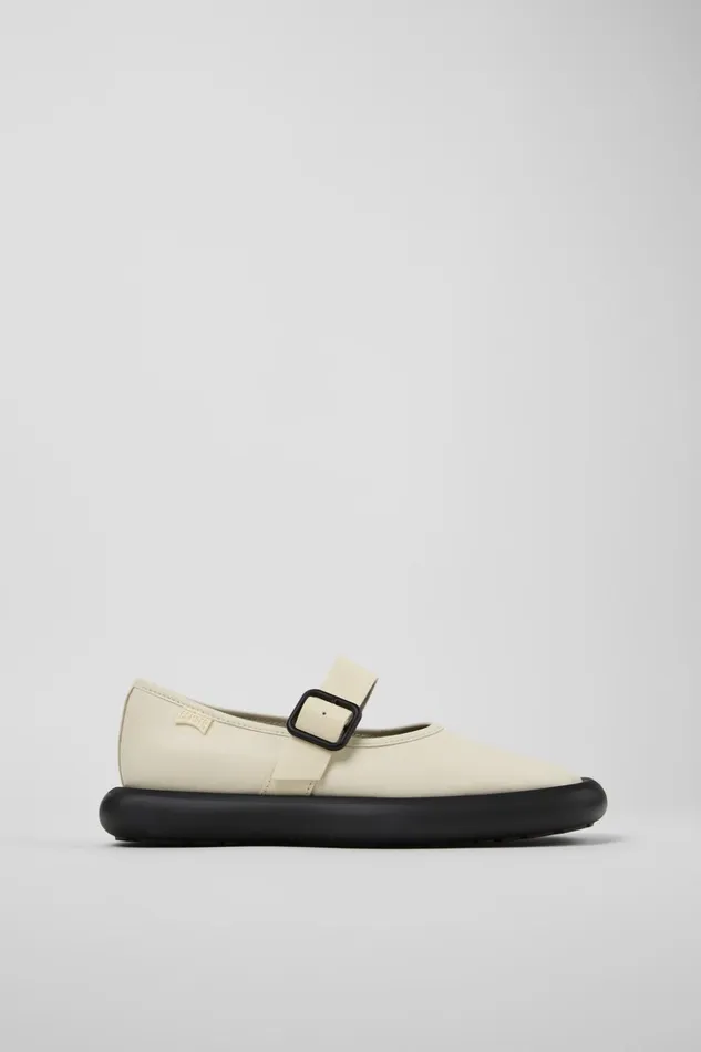 Women Onda White Leather Mary Jane Camper Ballerinas Women Onda White Leather Mary Jane Camper Ballerinas