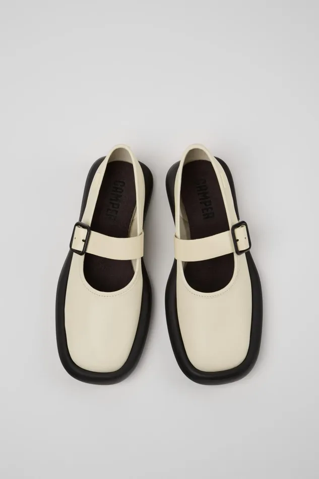 Women Onda White Leather Mary Jane Camper Ballerinas Women Onda White Leather Mary Jane Camper Ballerinas