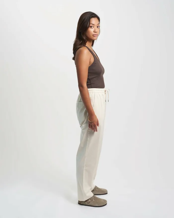 Women Pants Colorful Standard Organic Twill Pants Ivory White