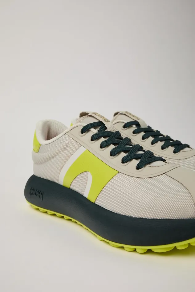 Women Pelotas Athens Grayyellow Textile Sneaker Camper Sneakers