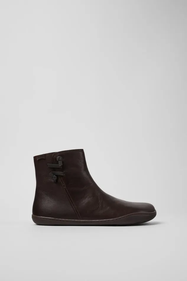 Women Peu Brown Leather Boots Camper Ankle Boots Women Peu Brown Leather Boots Camper Ankle Boots